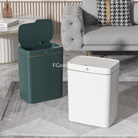 Simple Smart Sensor Trash Can With Lid Waterproof Intelligent Touchless Trash Can Automatic Trash For Kitchen Bathroom Bedroom