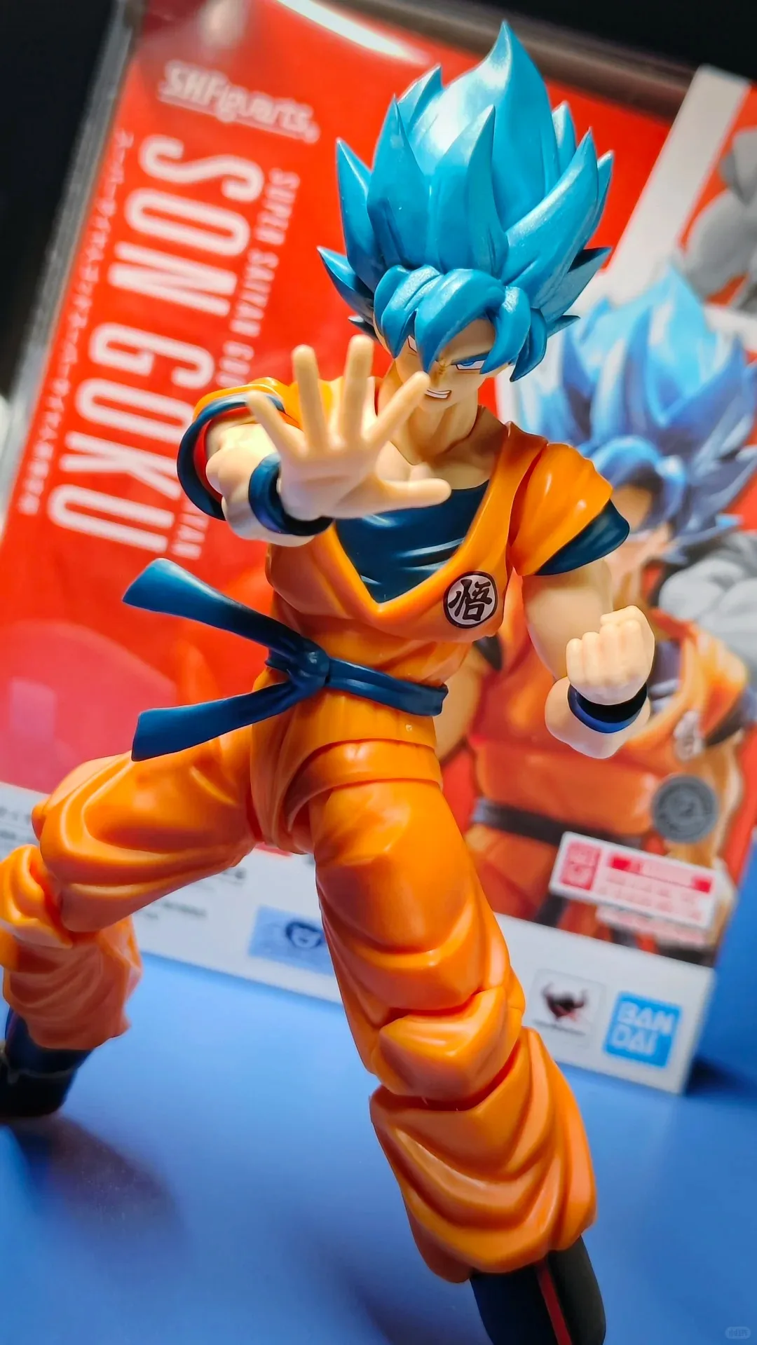 Figura de acción Original Bandai Shf Dragon Ball Anime Super Saiyan God Super Saiyan Son Goku colección de figuras modelo juguete para regalo