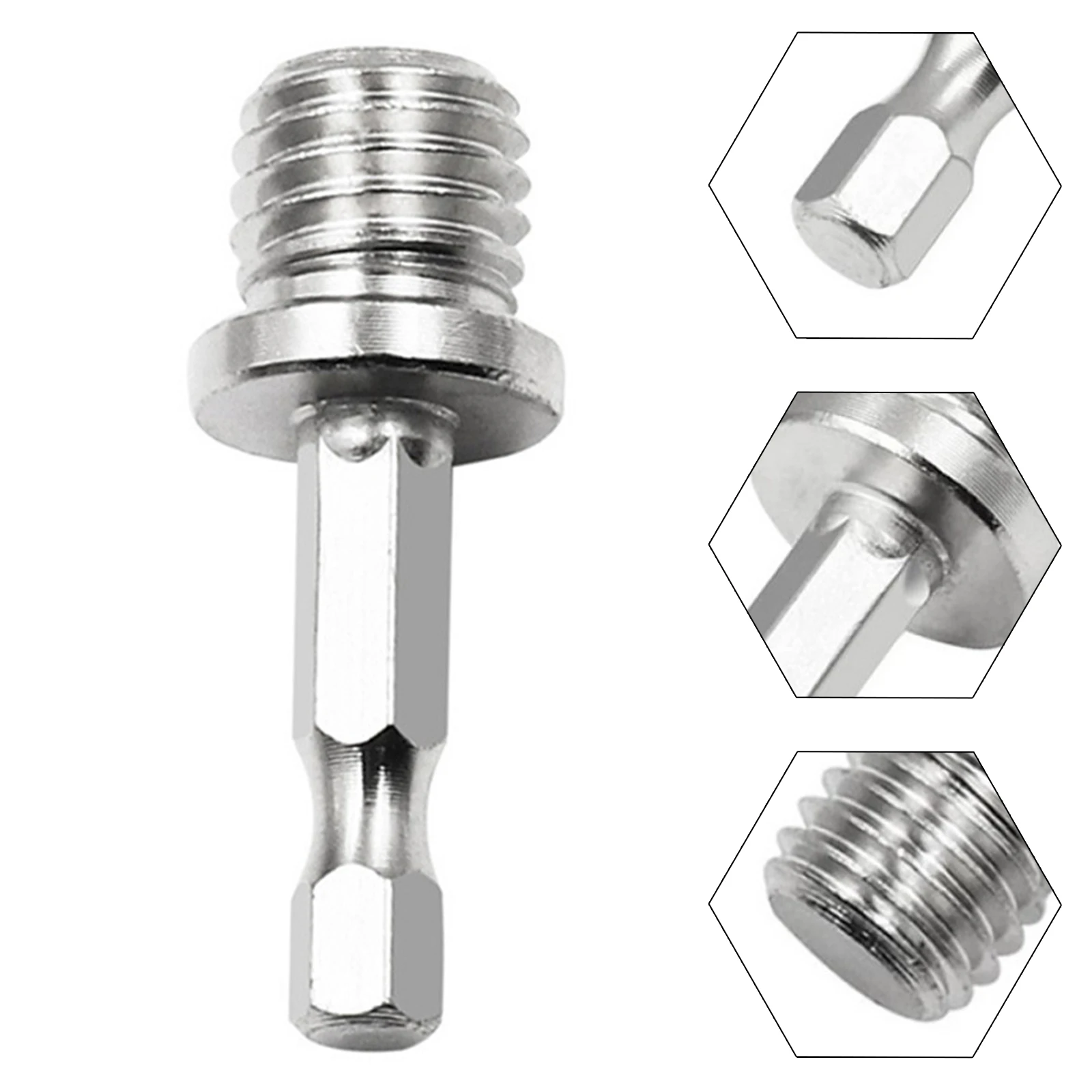 M14 Drill Adapter 1/4 Hex Shank Drill Adapters M14 Screw Thread Connecting Rod Angle Mill Handle Polishing Grinder Electric Tool