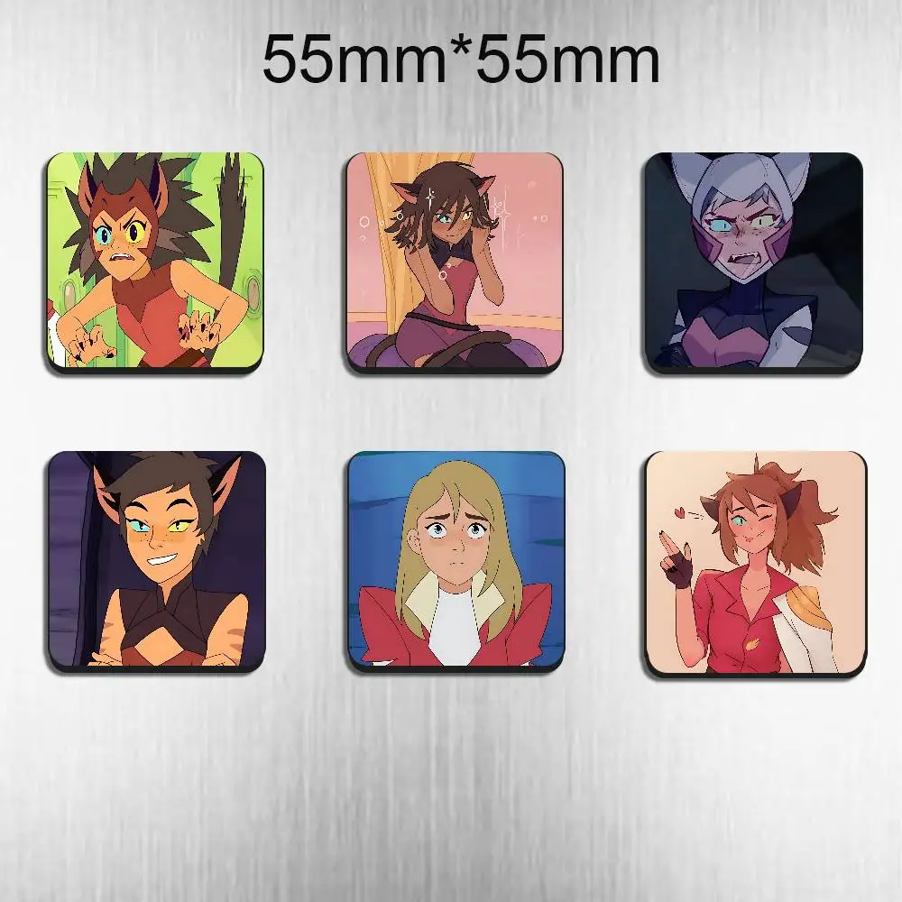 

Adora Catra She-Ra Black Square Plastic Fridge Magnet, for Magnetic Sticker No Trace Left, Durable, Smooth and Textured