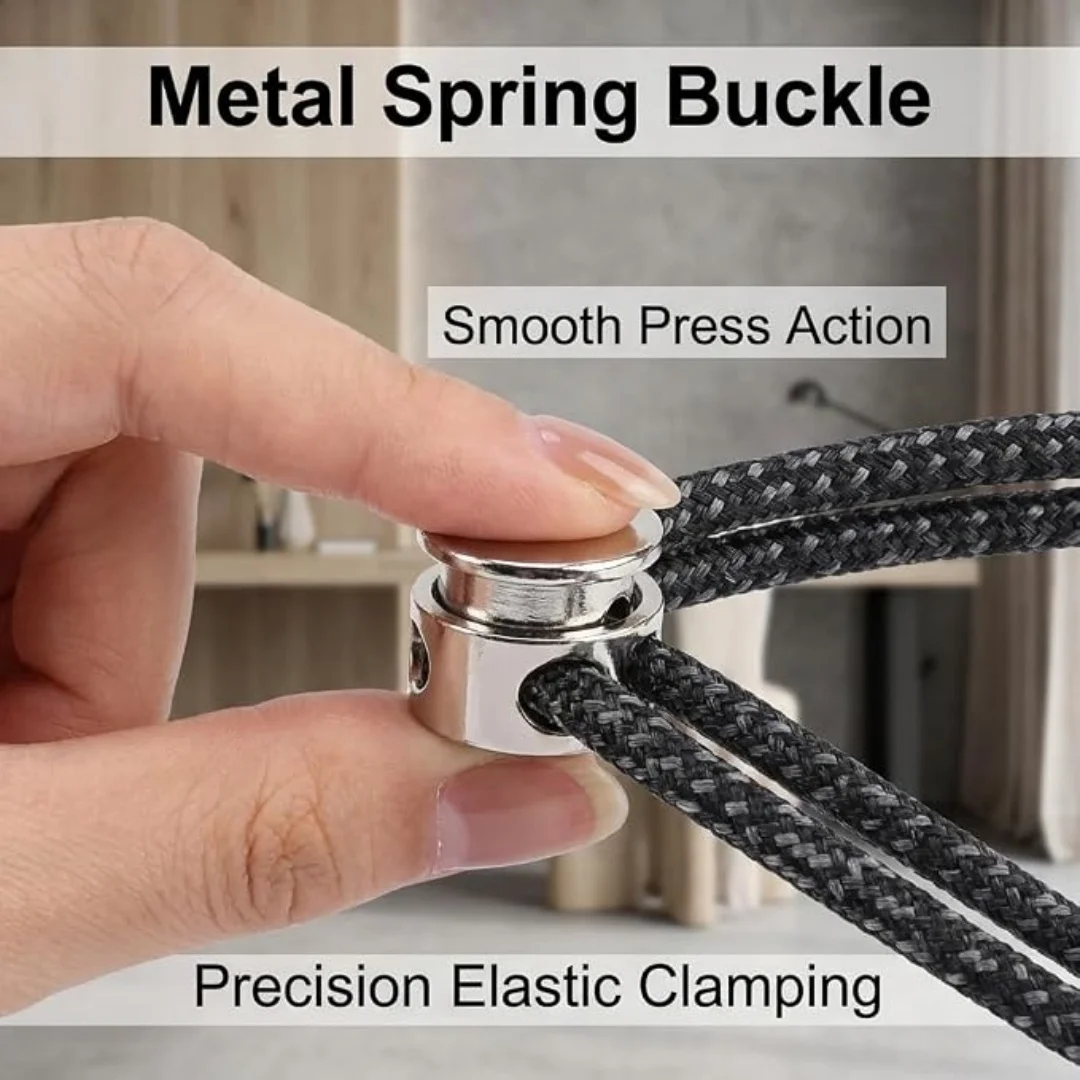 8pcs Metal Cord Locks Double Hole Toggle Spring Stop Cord Locks End Fastener Slider For Backpacks Clothing Drawstrings Lanyards