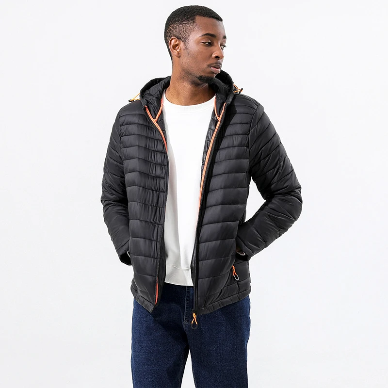 

Winter Men's Ultra Light Down Jackets Fashion Men Cotton Warm Windbreaker Hooded Parka Men Sports Hiking Thermal Parkas Clothing