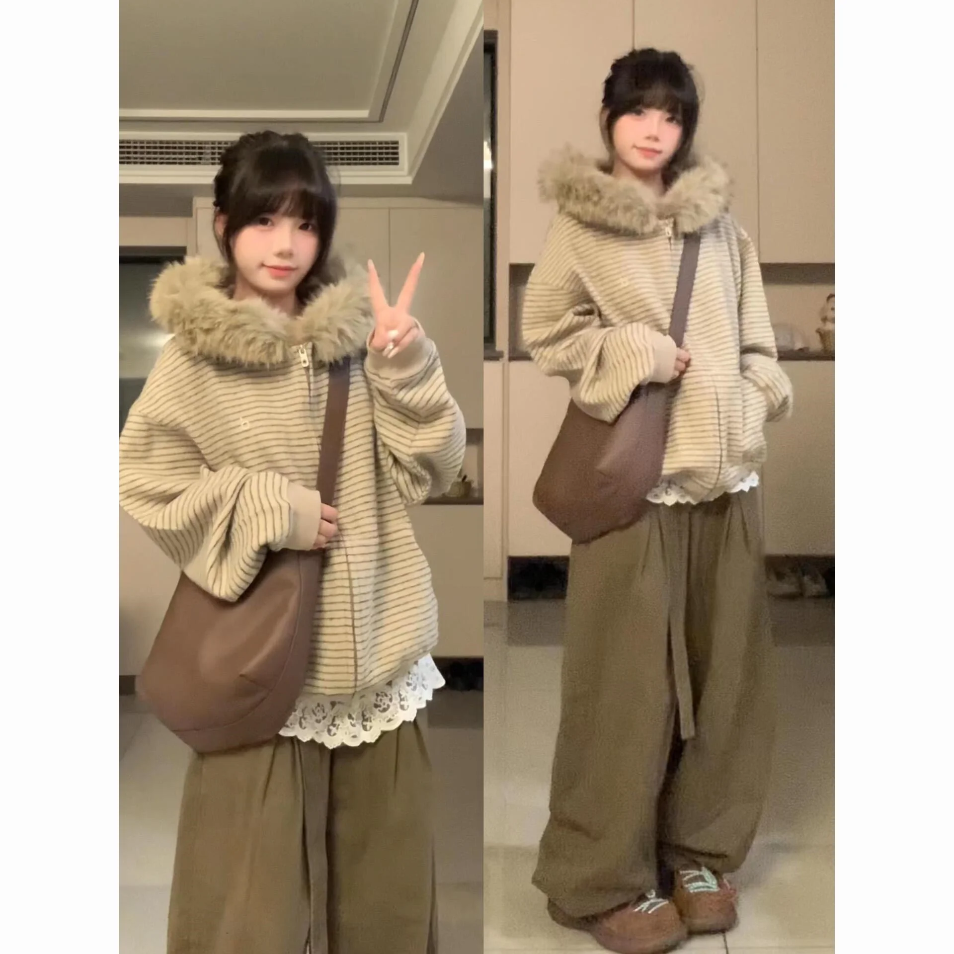 

Mid-Long Cardigans Plus Size Woman Womens Summer Minimalist Woolen Varsity Decorative Wide-Collar Romantic Ribbon Turtlenecks OL