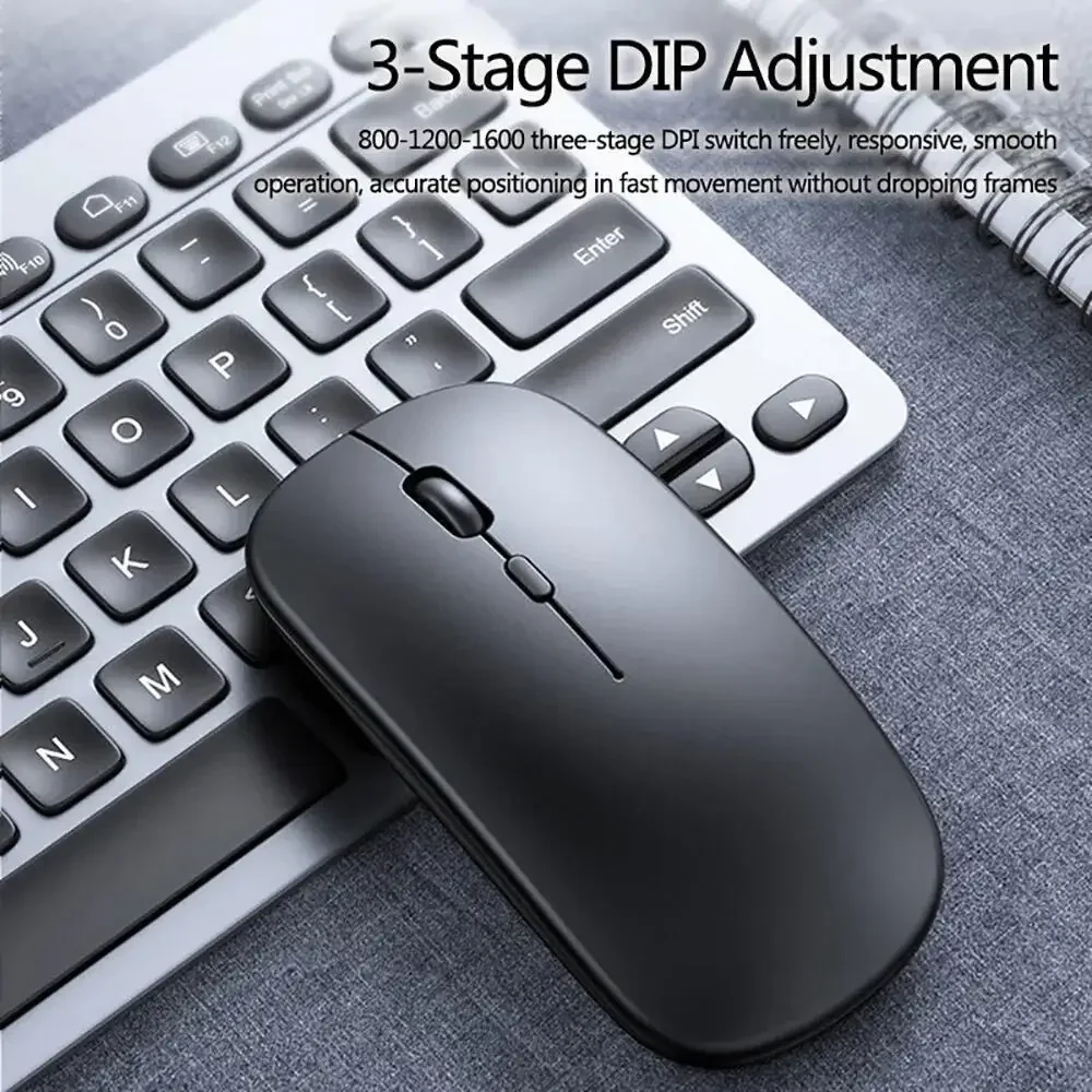 New Bluetooth Wireless Mouse USB Optical Rechargeable Mouse for Computer Laptop PC Macbook Gaming Mouse Gamer 2.4GHz 1600DPI image 2