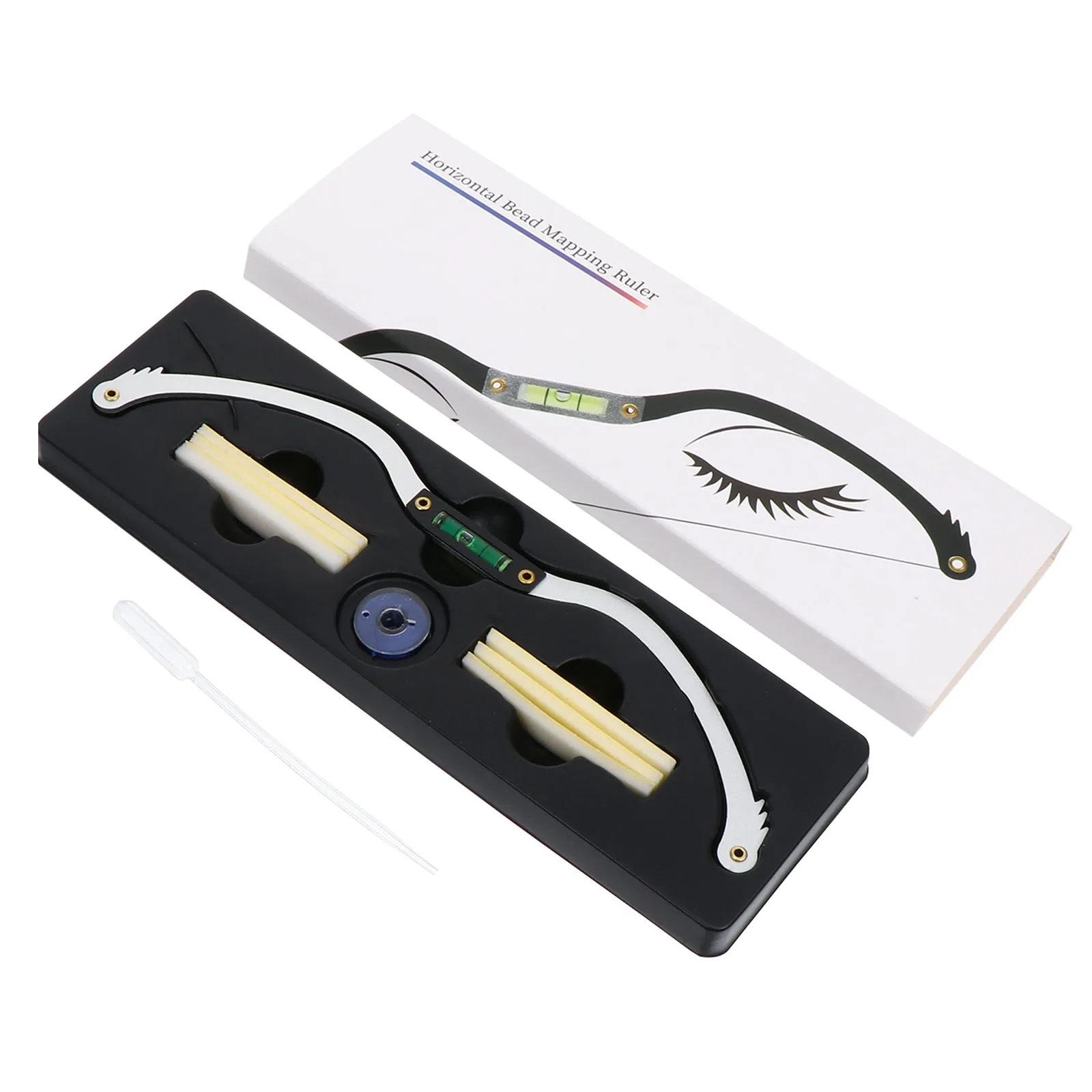 

Horizontal Eyebrow Ruler Aluminum Alloy Durable Metal Lightweight Practical Portable Measuring Tool Easy Positioning Symmetrical