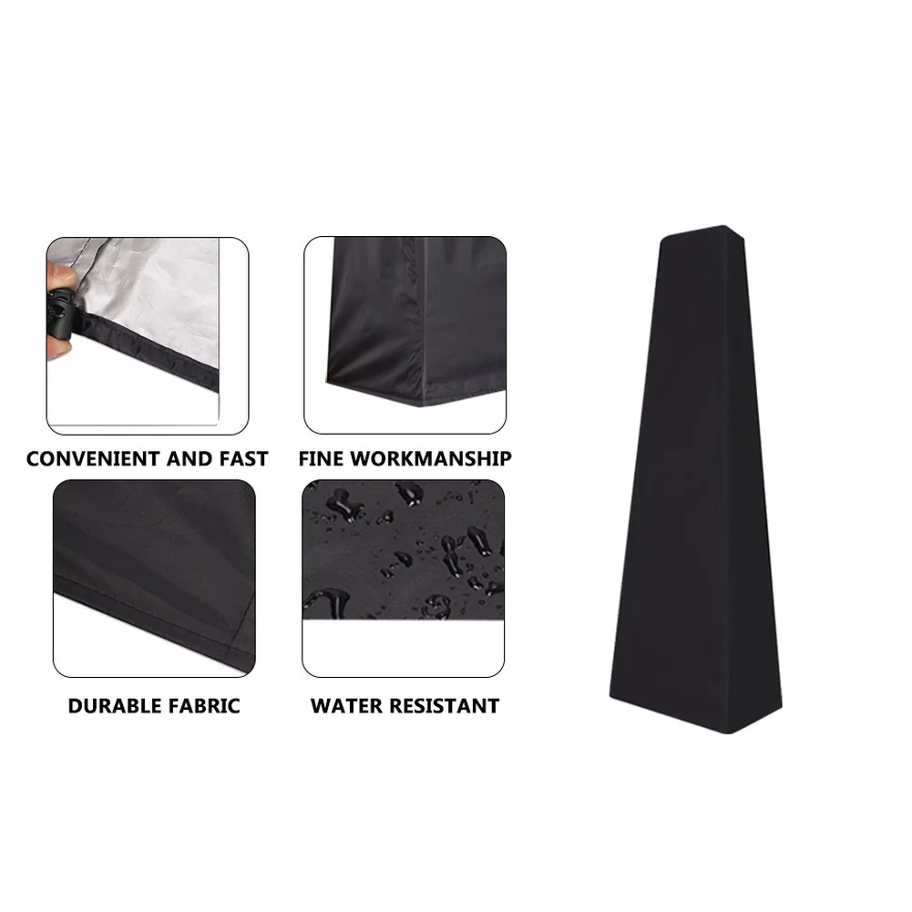 87 Inch Tall Outdoor Patio Heater Cover Waterproof - 420D Oxford Cloth Black Rain Snow 53x61x221cm 87 Inch Tall