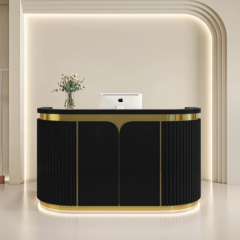 Customized Luxury Reception Desk Office Beauty Supermarket Barbershop Spa Bar Counter Office Comptoir Caisse Salon Furniture