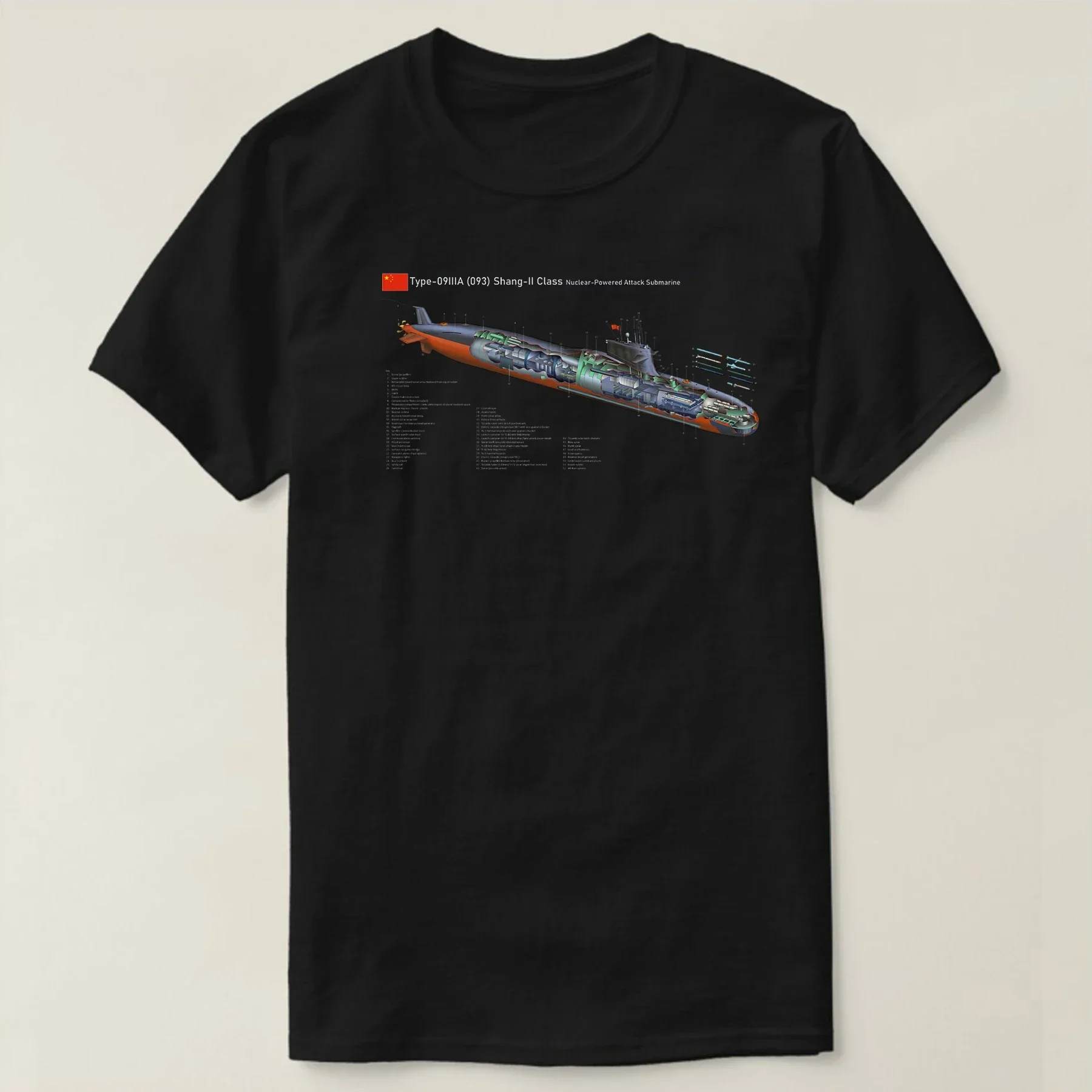 

China 093A "shang-II" Class Nuclear-power Attack Submarine T Shirt. Short Sleeve 100% Cotton Casual T-shirt Loose Top Size S-3XL