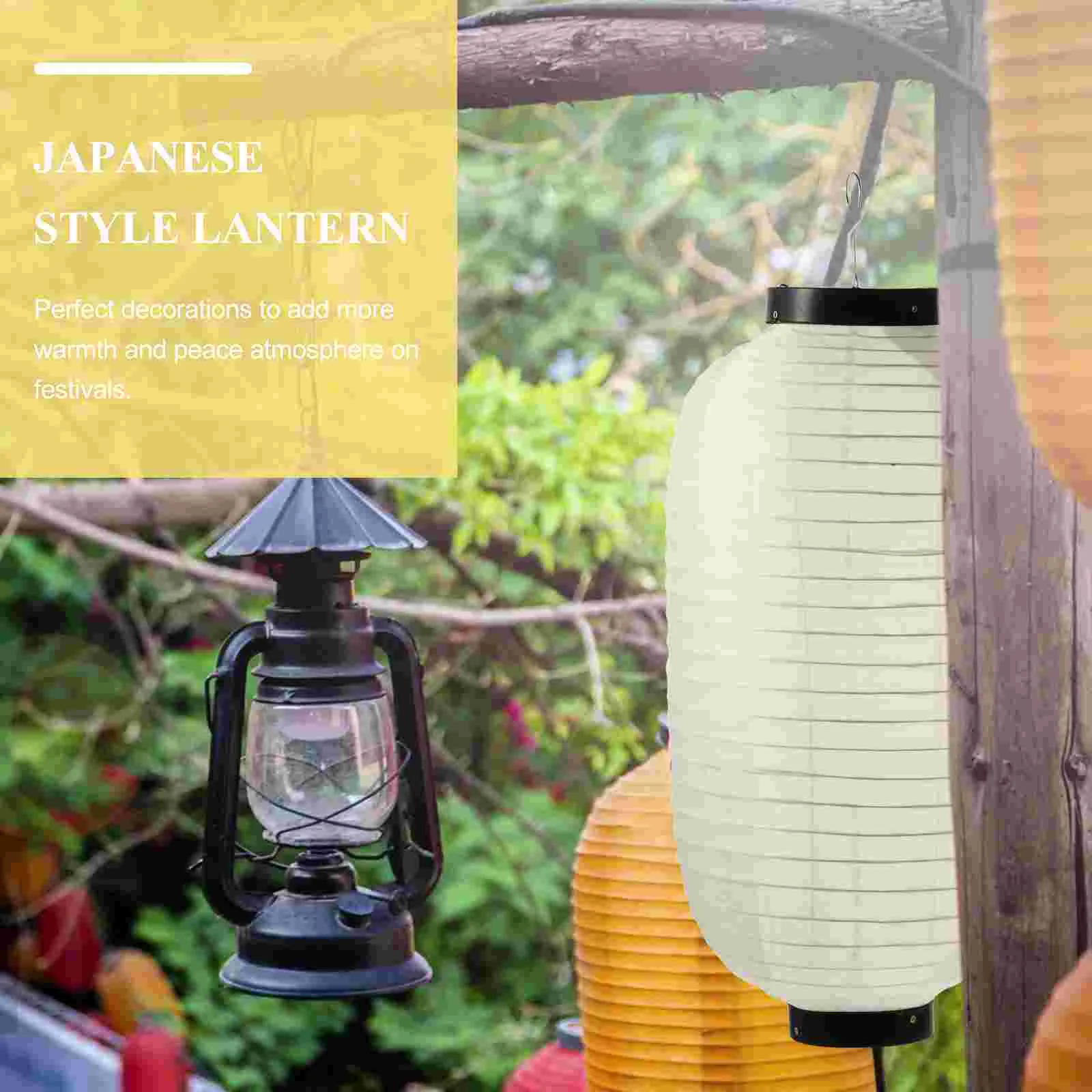 Latarnia Japońskie Latarnie Wiszący Papier Jedwabny Chiński Styl Lampy Zewnętrznej Ozdoba Wodoodporne Dekoracje Barowe Sushi Czerwony Biały