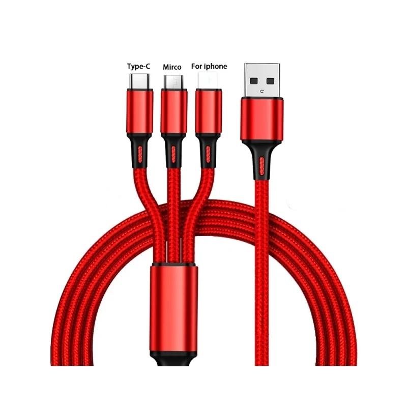 3 w 1 mikro rodzaj USB C kabel do ładowarki z wieloma portami Usb przewód ładujący Usb przewód do telefonu komórkowego Usbc dla typu-C/Ios/Android