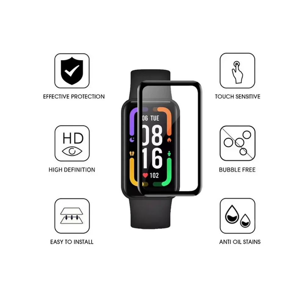 HD Protective Film For Redmi Band 2 Screen Protector Anti-scratch For Xiaomi smart Band 8 Active Protector Accessories