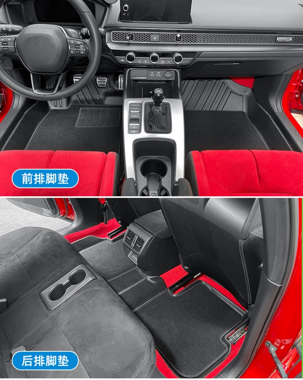 Kofferraummatte für Honda Civic TYPE R 2023 2024 2025 2026 TPE Bodenmatten Kofferraumauskleidung Allwetter-Kofferraummatte Bodenauskleidung Rückenlehnenmatten – Detail 5
