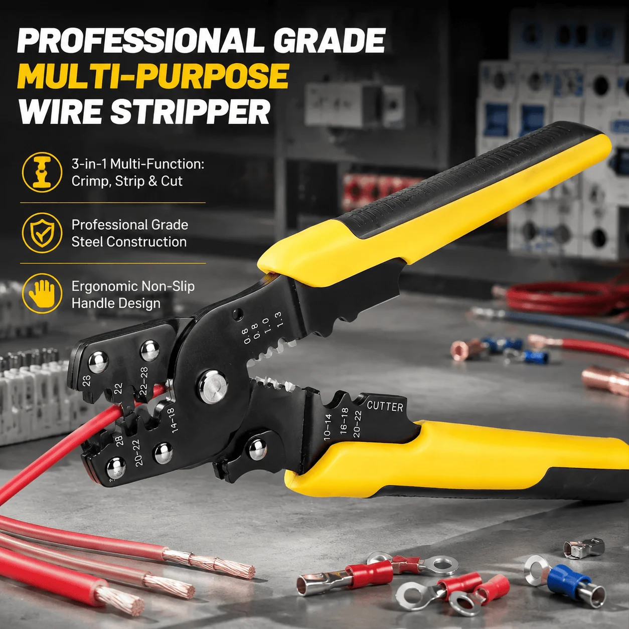 Wire Stripper Crimping Pliers Multi Tool 3 In 1 Professional Electrical Tools Wire Cutter Terminal Crimper Electrician Diy Tool
