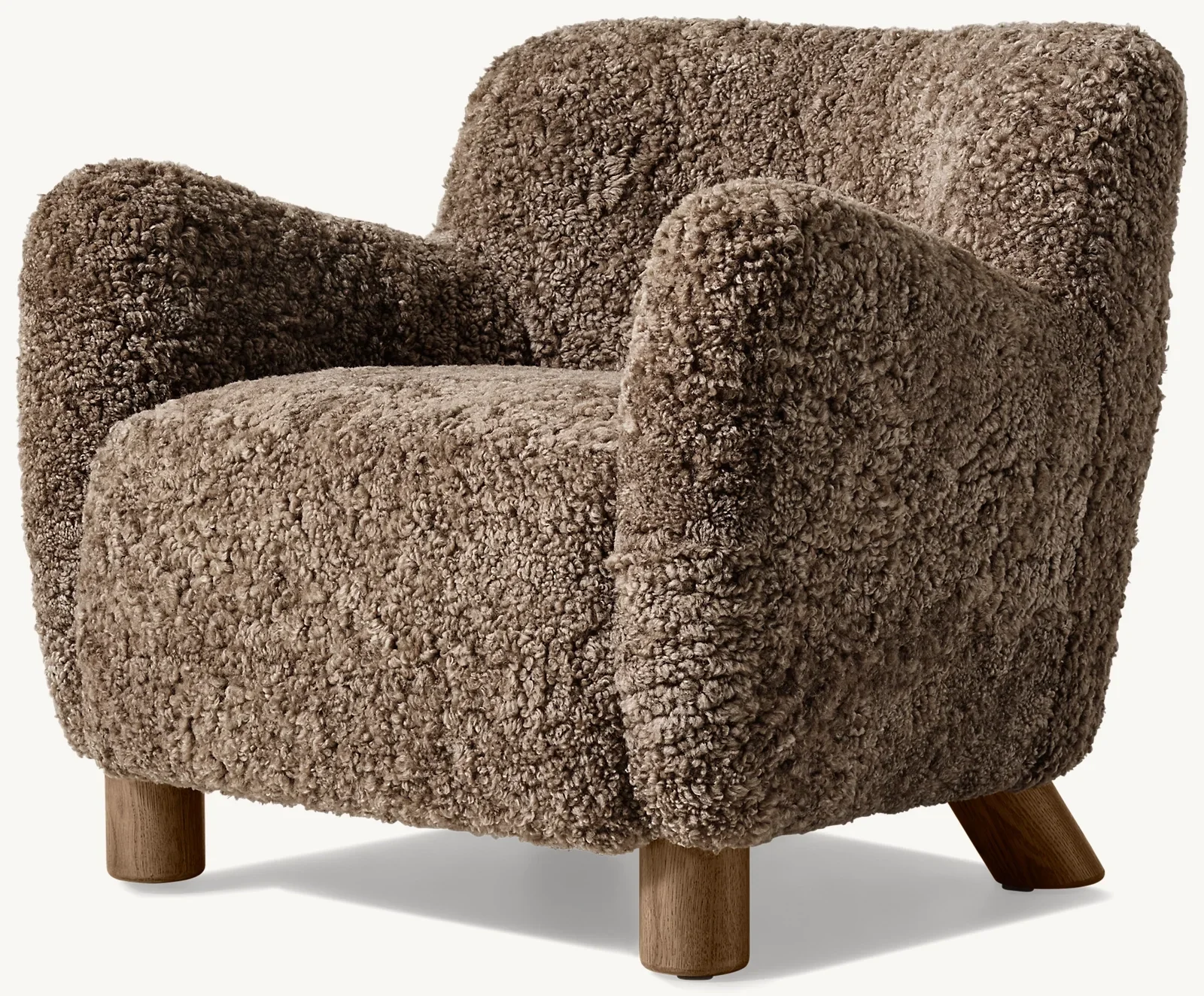 Handcrafted living room lounge modern furniture shearling wool luxury single sofa chair design