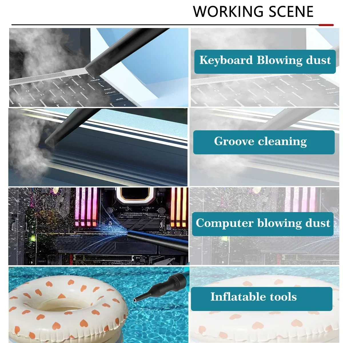 Cordless Air Duster Blower Electric Compressed Canned Air Spray Computer Keyboard Cleaning Power Tools（Only body）For Makita