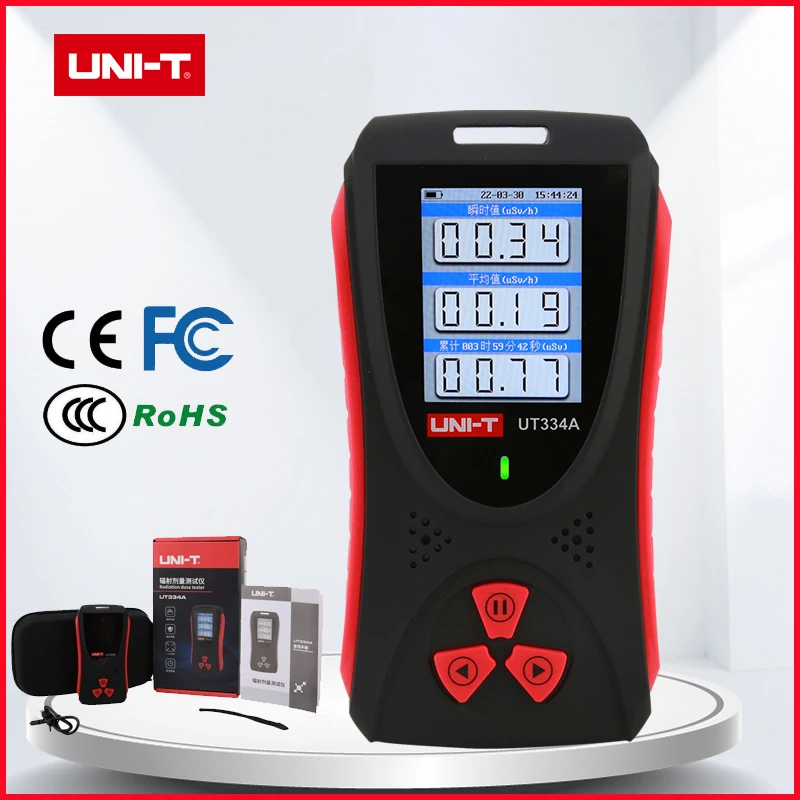 UNI-T UT334A Geiger عداد كاشف الإشعاع الكهرومغناطيسي مقياس الجرعات الشخصية الأشعة السينية بيتا غاما كشف EMF متر #1