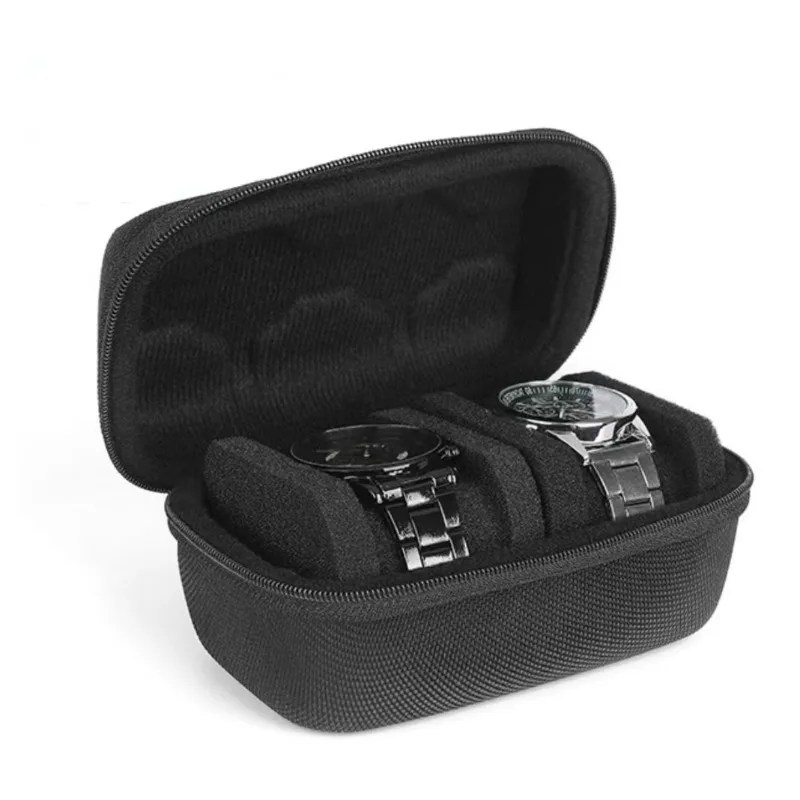 Watch Travel Case Hard Shell 2/3/5-Slot with Pillow Insert for Smart Watch Storage Black Gift Ready 1pc
