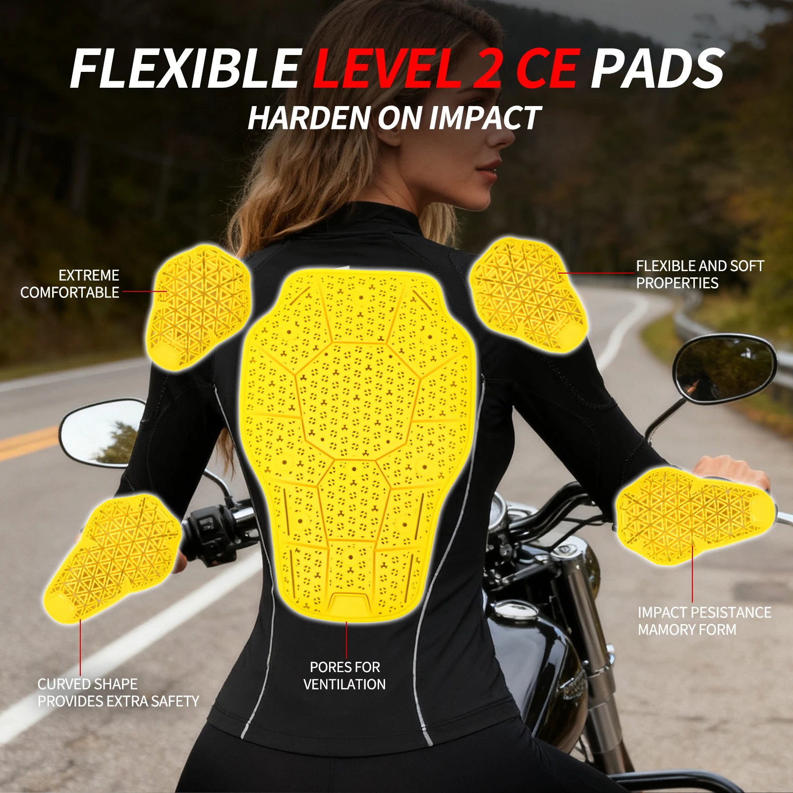 WOSAWE النساء دراجة نارية لينة درع كامل الجسم الخريف الشتاء دراجة نارية سترة واقية موتوكروس سباق السراويل منصات المعتمدة CE