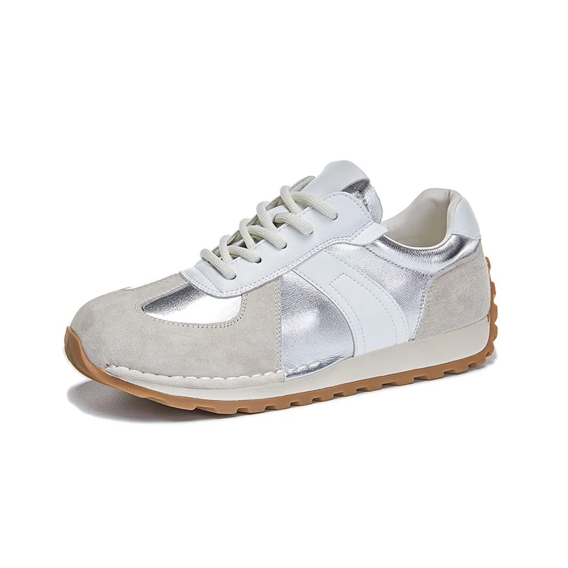 

2025 Fall Women Running Shoes Genuine Leather Flat Sneakers Casual Forrest Gump Style German Training Versatile Shoes for Women