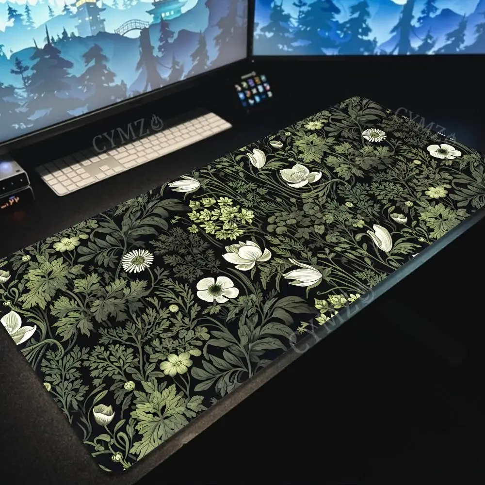 

Vintage Dark Night Floral Design large Mouse Pad Desk Mat Non-Slip Gaming mats pc accessories keyboard mousepad Office carpet
