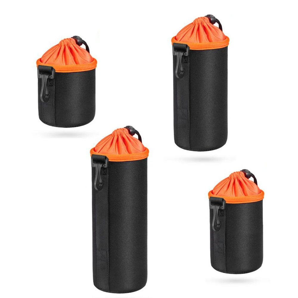 NEW Camera Lens Bag Drawstring Bag with S M L XL Size for Canon Sony Nikon DSLR Camera Lens Barrel Case with Hook ﻿
