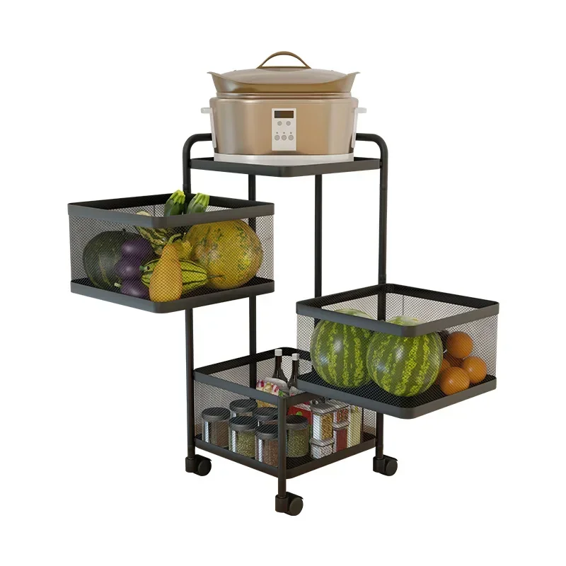 

Kitchen Vegetable Rotating Shelf Multi layer Square Storage Rack For Household Fruits And Vegetables Organization