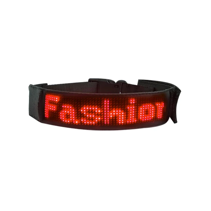 Multicolor Pet LED Dog Collars Programmable Multilingual Scrolling Customized Text Animations Rechargeable Glowing Pet Necklace