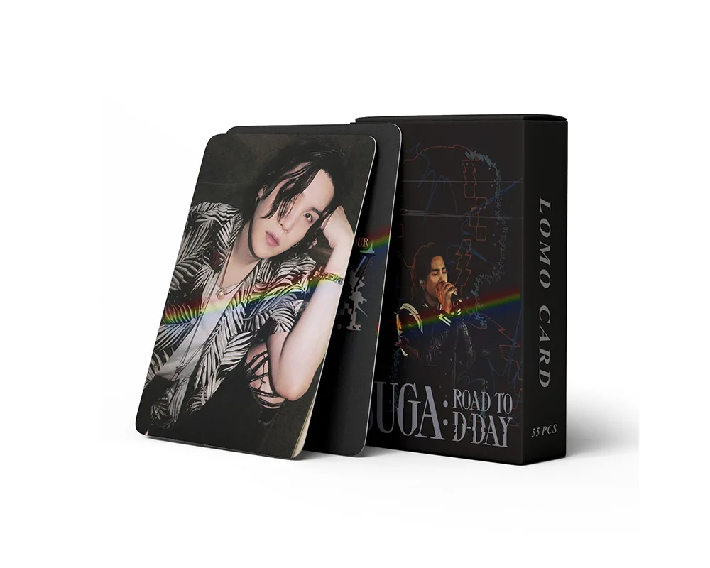 55 Uds SUGA Road To D-Day Agust D Lomo tarjeta de colección tarjeta fotográfica postal tarjeta individual ventilador amor foto encanto tarjetas Dol