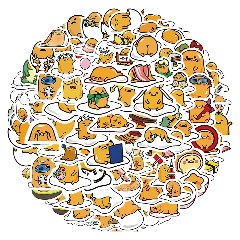 10/30/50/100PCS divertenti adesivi Gudetama bambini fai da te classico giocattolo decorazione telefono bagagli frigorifero casco Skateboard Graffiti