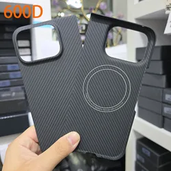 Case for Google Pixel 9 Pro Fold & Fold2 Magsafe Magnetic Ring Real Carbon Fiber Aramid Mobile Phone Protective Cover Shell