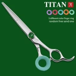 TITAN 7.0/7.5 inch Professional Pet Grooming Shears Teeth Straight Scissors Dog Beauty Scissors