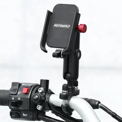 Universal 12-24V Aluminum Handlebar Motorcycle Bike Mobile Holder with USB Charger Moto Rearview Mirror Cell Phone Stand Holder