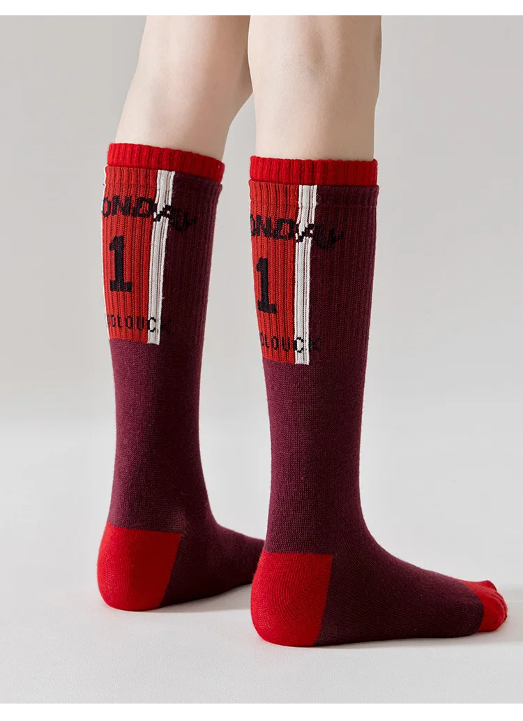 3-12T Jungensocken, lange Socken, Zahlenmuster, Sportsocken, Frühlings-Kniestrümpfe, 4 Paar – Detail 10