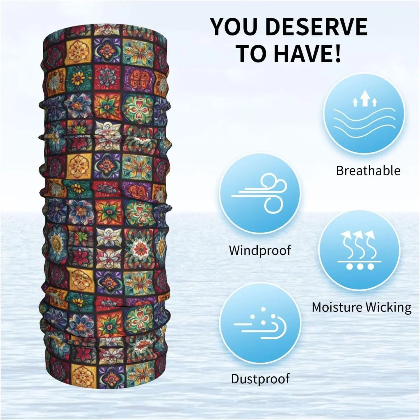 Ghette per il collo per uomo donna Sciarpa per la testa con stampa floreale vintage Passamontagna Maschera per il viso Copri collo Sciarpa Bandana