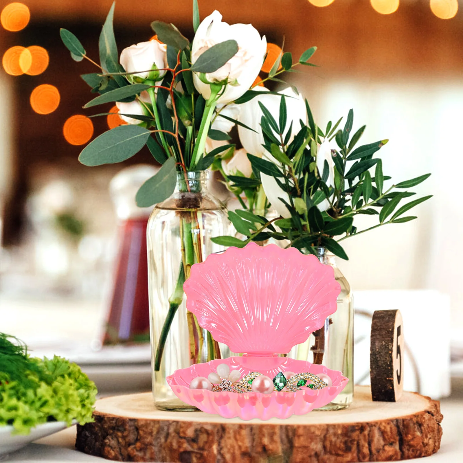 

1pc Seashell Jewelry Box Plastic Mini Storage Case For Candy Sweets Party Favors Wedding Guests Mermaid Decor Holiday Treats