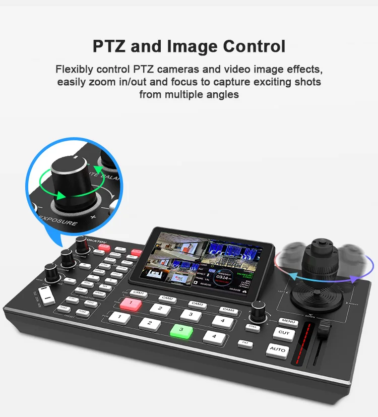 New NDI HX Live Streaming Ptz Controller Keyboard Joystick For Video Conference Ptz Camera Control With RS-232 Control Cable
