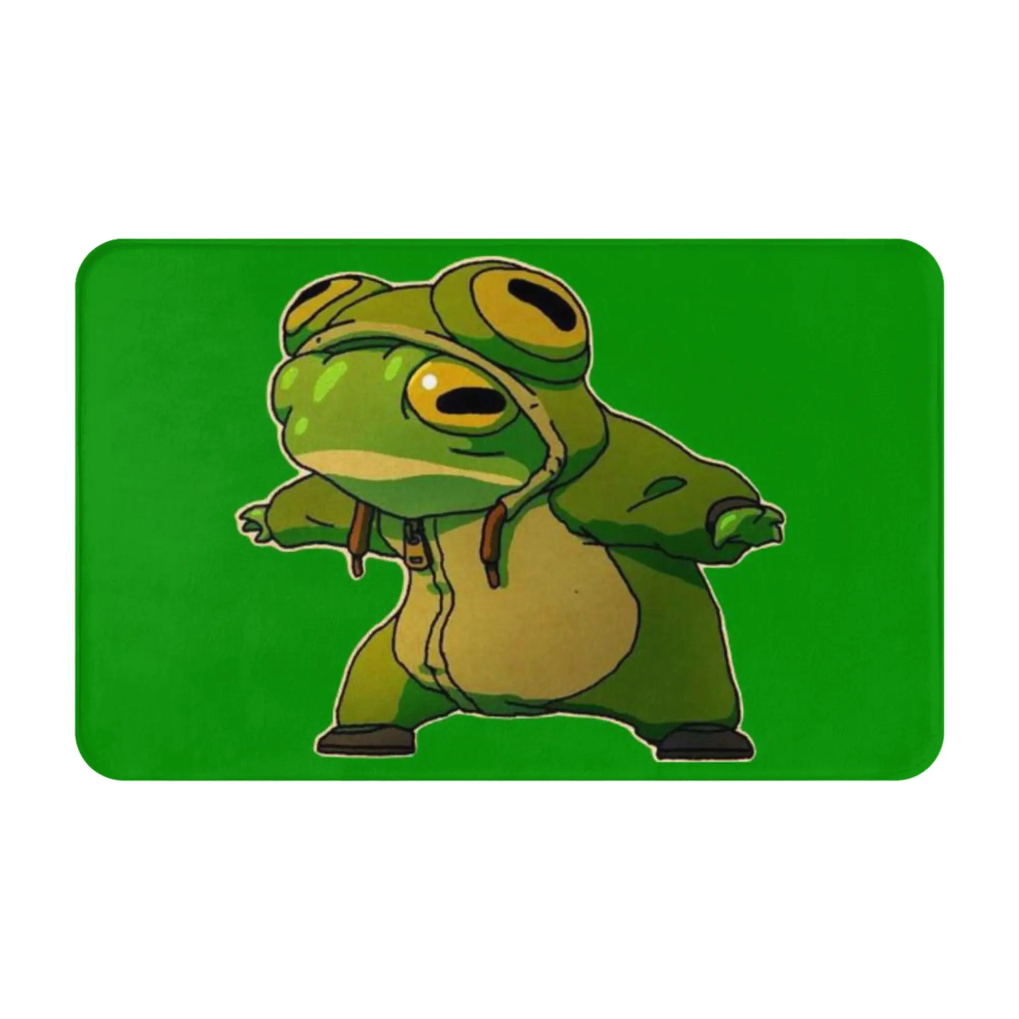 Cartoon Green Frog Character Pop Graphic Non-slip Mat Bathroom  Absorbent Doormat Floor Decor