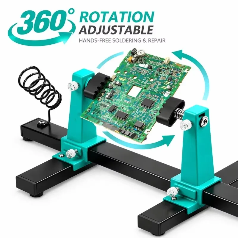 1 Pcs PCB Holder Jig 360 Rotation Adjustable Soldering Stand Clamp Metal Repair Tool for Circuit Board Assembly Soldering Work ﻿