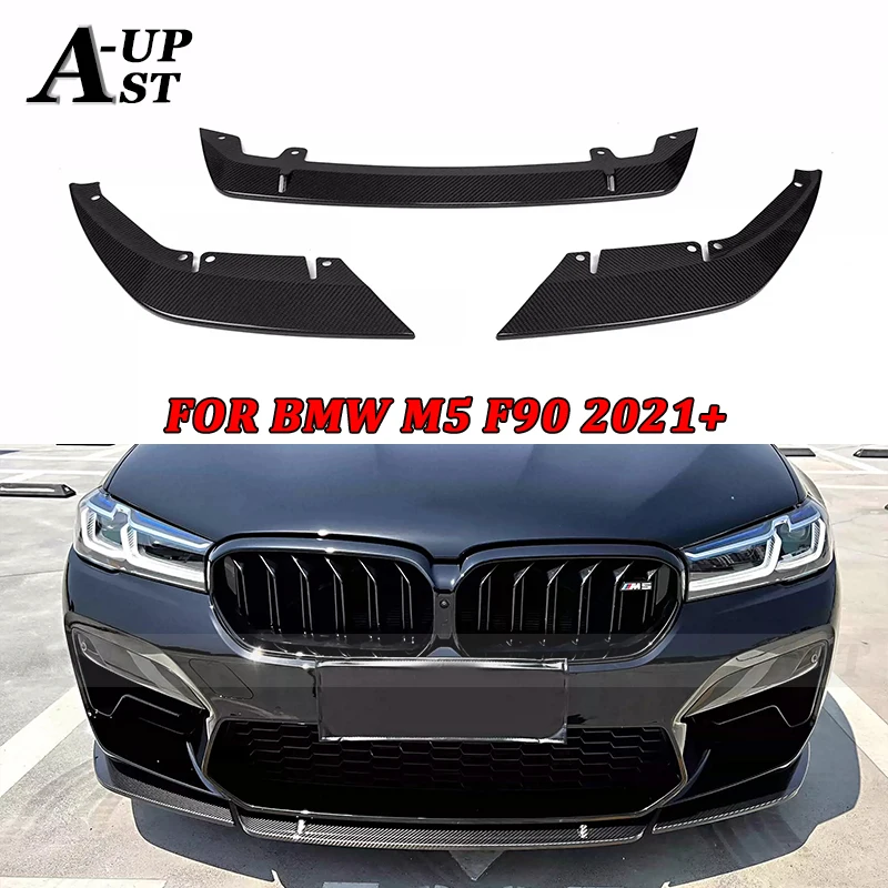 For BMW M5 F90 LCI Carbon Fiber Front Bumper Diffuser ST Style  Lip Front Chin Splitter Spoiler Body Kits