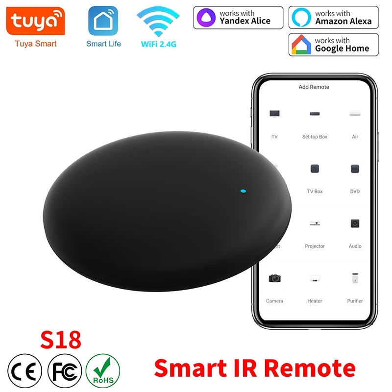 

Tuya Smart WiFi IR Remote Smart Home For Air Conditioner TV Universal Infrared Control Works With Alexa, Google Home Smart Life