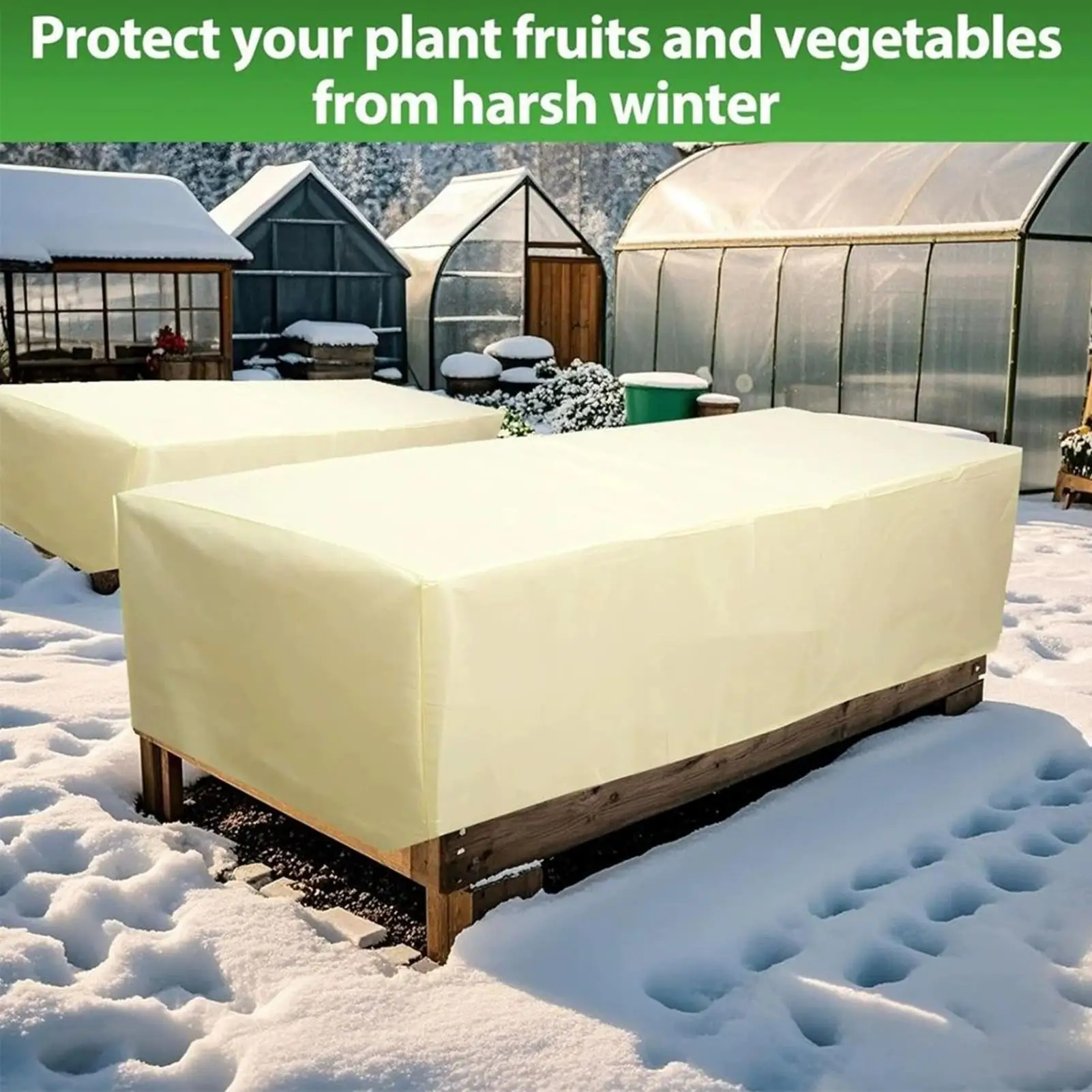 

Raised Bed Cover 2 Pieces Rectangular Flower Protection With Drawstring Weatherproof Plant Freeze Protection For Outdoor Garden