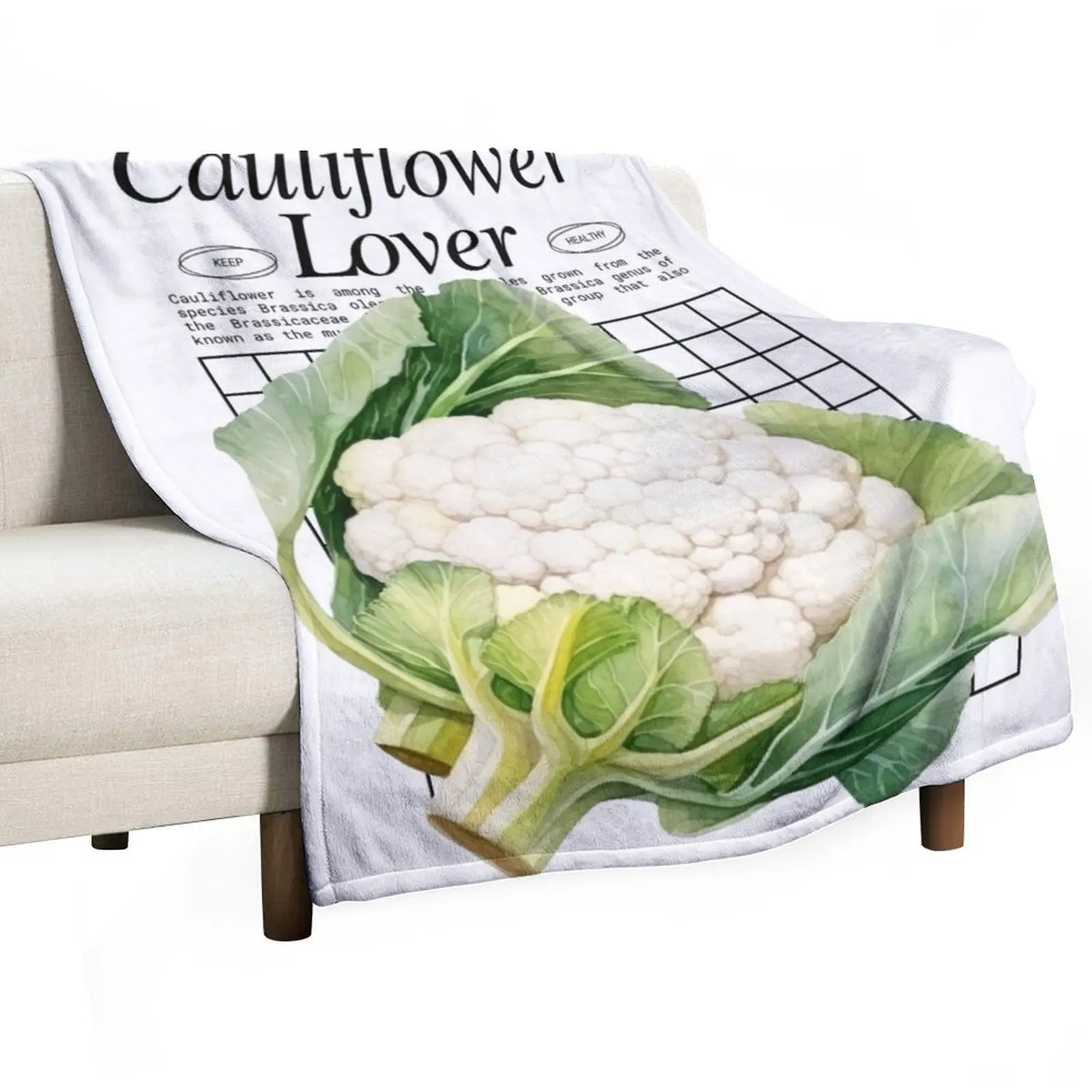 Cauliflower Lover - Veggies Power Throw Blanket Winter beds bed plaid Beach Blankets