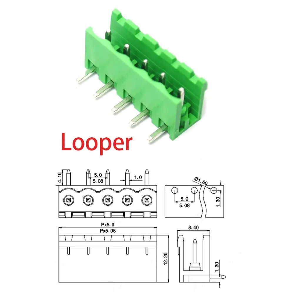 5 Set KF2EDGK 5.08 Mm Plug-In Terminal Block Pcb Connector 2P 3P 4P 5P 6P 7P 8P 9P 10P 12P Pluggable Through Hole Terminal