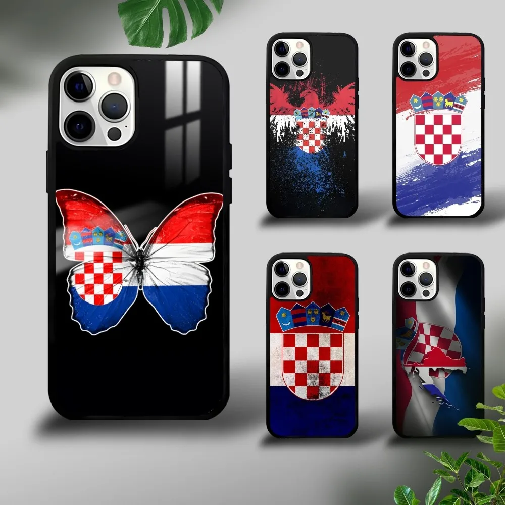 C-Croatia flag Phone Case For iPhone 16 15 14 13 12 11 Pro Xs Max Mini Plus Celulares Hard Funda