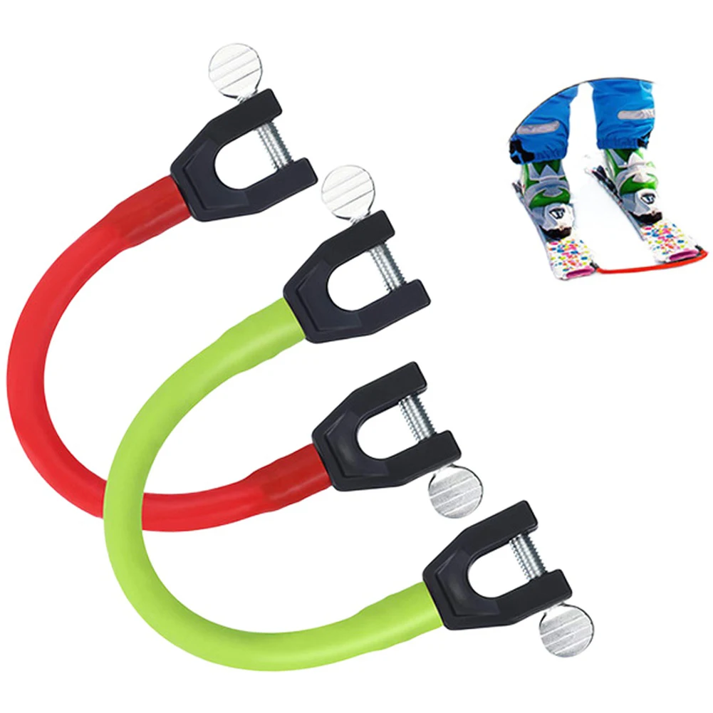 

Snowboard Holder Clip with Thumbscrew Fast Setup Snowboard Connector for Ski Tip Stability and Control on Slopes