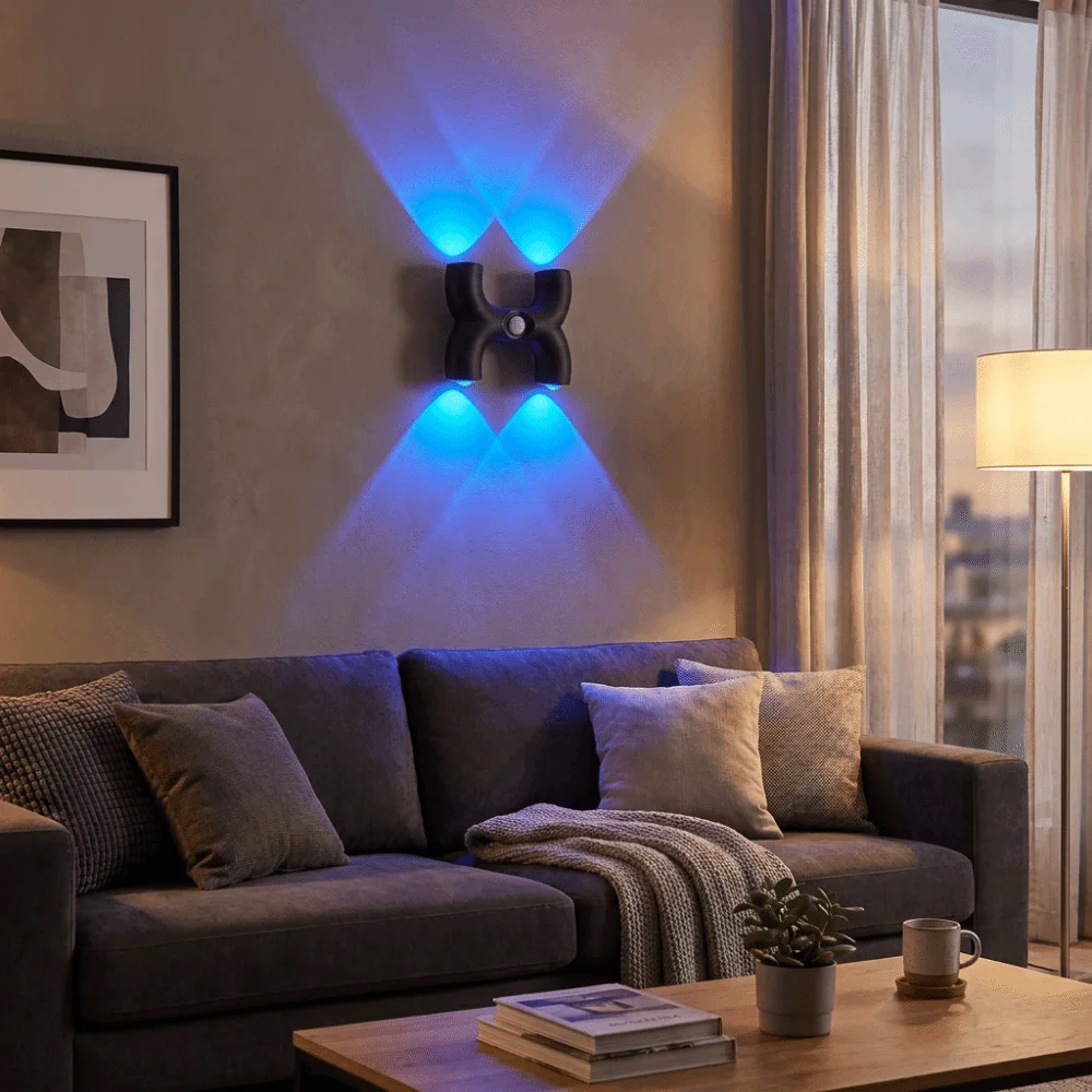 Tri Color Light/RGB Motion Sensor Night Light Smart Sensing Magnetic Suction Induction Wall Lamp No Drilling Required