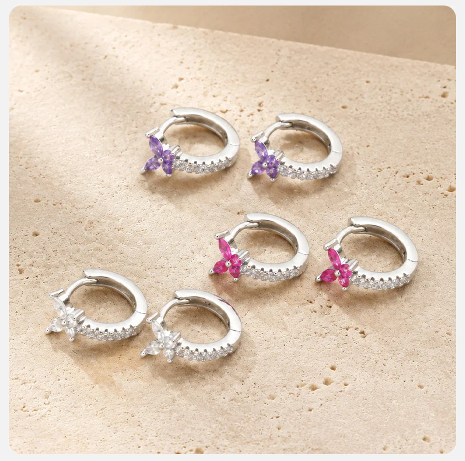 Vnox Trendy Luxus-Ohrringe mit bunten Schmetterlingen und Zirkonia für Damen, glänzende Kristall-Schleifen-Blumen-Ohrringe, Brautschmuck für Hochzeiten. – Detail 21