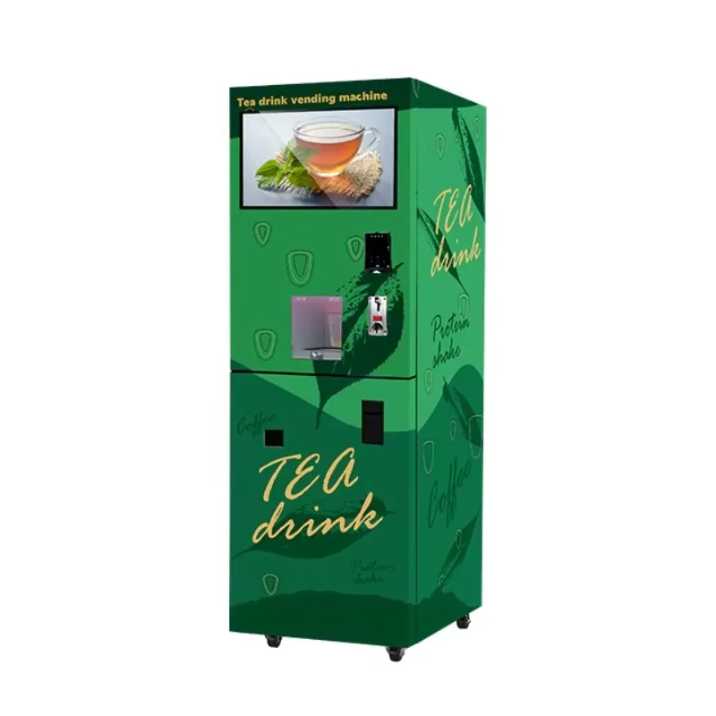 Customized Automatic Tea Vending Machine with Smart Premix SDK Carbon Steel Tempered Glass and Self Cup Function Commercial