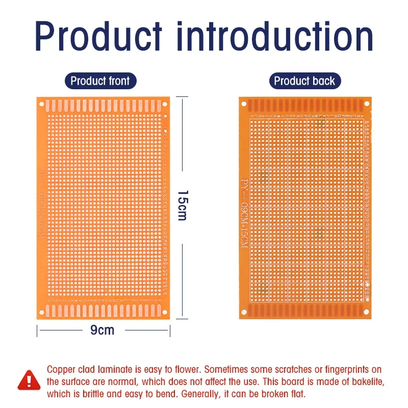 5pcs PCB Board 9x15cm Single Side Copper Clad Plate 9*15cm Prototype PCB Printed Circuit Board Universal Experiment Boards