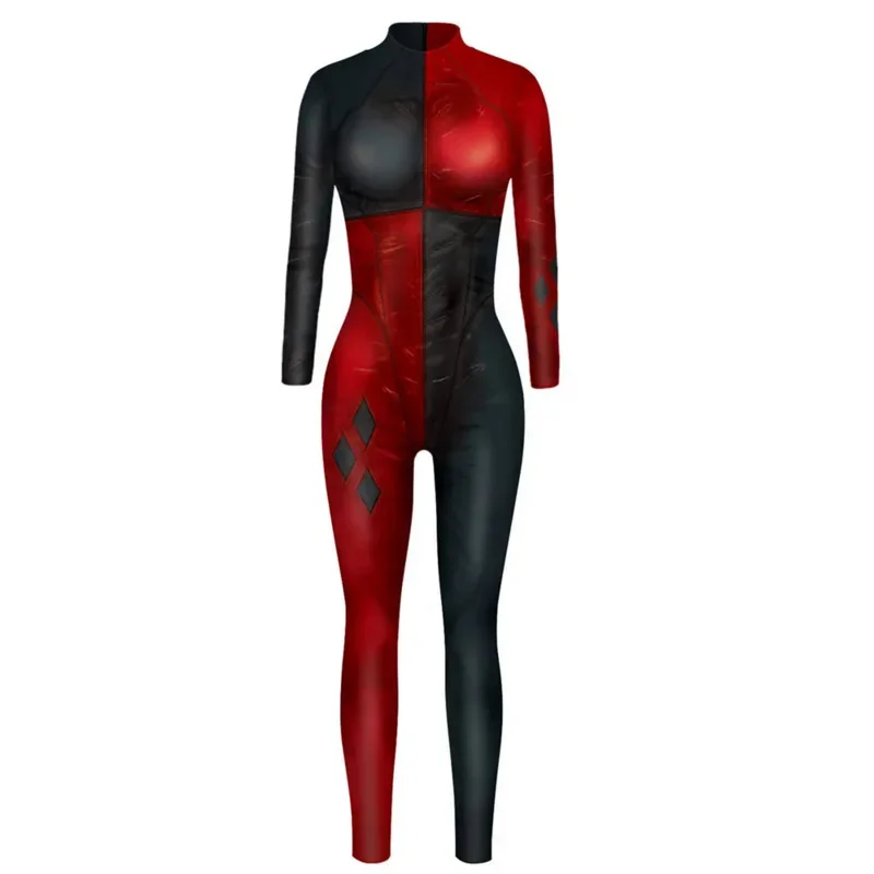 Mono de superhéroe Sexy para mujer, Catsuit Joker, disfraces de Cosplay, mono de Halloween, traje Zentai de LICRA